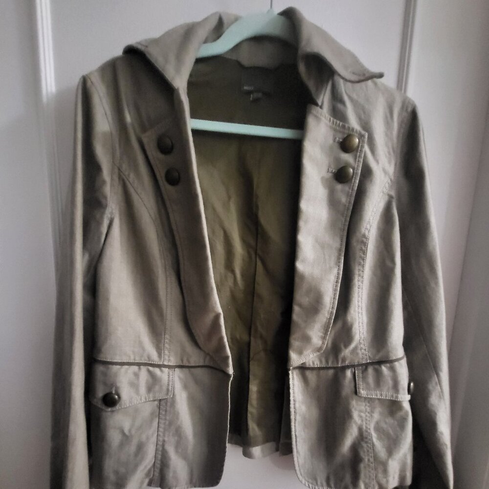 Mexx Khaki/Taupe Military Style Fitted Blazer – Size 12